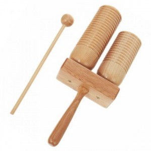 STAGG Two-tone Wooden Agogô with Mallet